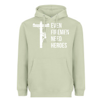 Matcha even firemen need heroes lineworker powerline technician premium Heavyweight Hoodie - linhVisuals