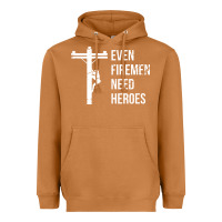 Meerkat even firemen need heroes lineworker powerline technician premium Heavyweight Hoodie - linhVisuals