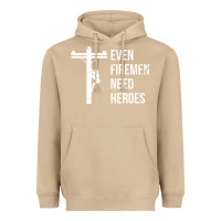 Mushroom even firemen need heroes lineworker powerline technician premium Heavyweight Hoodie - linhVisuals
