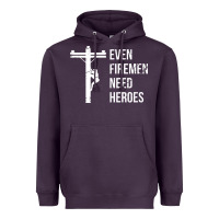 Plum even firemen need heroes lineworker powerline technician premium Heavyweight Hoodie - linhVisuals