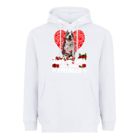 White pitbull lover dog roses funny just a girl who loves pitbull 213 pitbul Heavyweight Hoodie - linhVisuals
