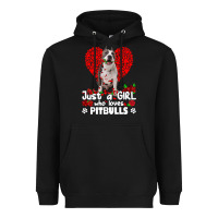 Black pitbull lover dog roses funny just a girl who loves pitbull 213 pitbul Heavyweight Hoodie - linhVisuals