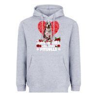 Heather Grey pitbull lover dog roses funny just a girl who loves pitbull 213 pitbul Heavyweight Hoodie - linhVisuals