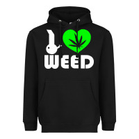Black i love weed fun Heavyweight Hoodie - linhVisuals