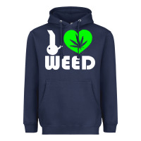 Navy i love weed fun Heavyweight Hoodie - linhVisuals