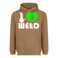 Toasted Coconut i love weed fun Heavyweight Hoodie - linhVisuals