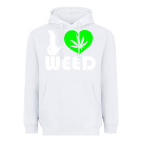 White i love weed fun Heavyweight Hoodie - linhVisuals