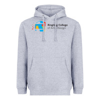 Heather Grey Ringling College of Art and Design Heavyweight Hoodie - linhVisuals
