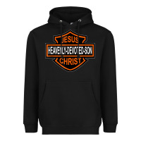 Black enjoy jesus christ heavenly devoted son parody religious tee t shirt Heavyweight Hoodie - linhVisuals