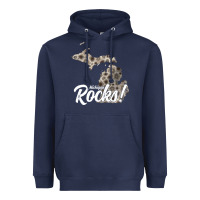 Navy great lakes shaped men women petoskey stone michigan rocks pullover ho Heavyweight Hoodie - linhVisuals