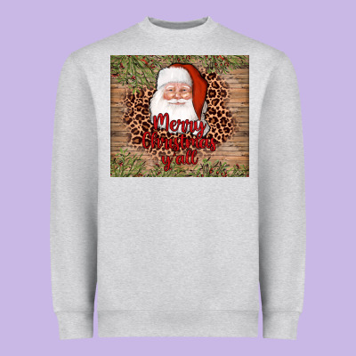 Santa Merry Christmas Y'all Heavyweight Sweatshirt Designed By Adodesignshop