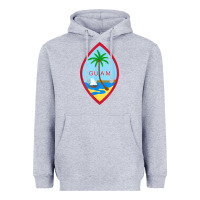 Heather Grey guam coat of arms souvenir gift flag chamorro t shirt Heavyweight Hoodie - linhVisuals