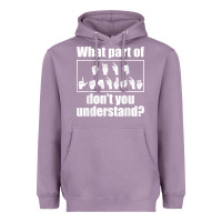 Lavender funny sign language gift men women hand symbol interpreter t shirt Heavyweight Hoodie - linhVisuals