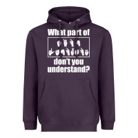 Plum funny sign language gift men women hand symbol interpreter t shirt Heavyweight Hoodie - linhVisuals