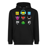 Black geometry dash insane Heavyweight Hoodie - linhVisuals