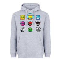 Heather Grey geometry dash insane Heavyweight Hoodie - linhVisuals