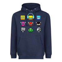 Navy geometry dash insane Heavyweight Hoodie - linhVisuals