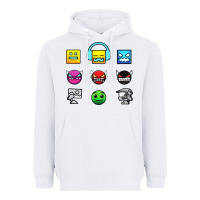 White geometry dash insane Heavyweight Hoodie - linhVisuals