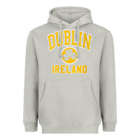 Moon Dust womens dublin ireland varsity style shamrock green with amber print v Heavyweight Hoodie - linhVisuals