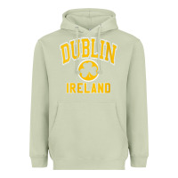 Matcha womens dublin ireland varsity style shamrock green with amber print v Heavyweight Hoodie - linhVisuals