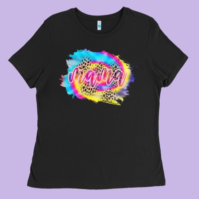 Mama Tie Dye Leopard Ladies Tee Designed By Cowcowdesign