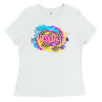 White Mama Tie dye Leopard Ladies Tee - CowCowDesign