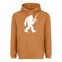 Meerkat bigfoot with rifle sasquatch 2nd amendment gun t shirt Heavyweight Hoodie - linhVisuals