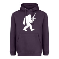 Plum bigfoot with rifle sasquatch 2nd amendment gun t shirt Heavyweight Hoodie - linhVisuals