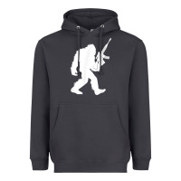 Smoke bigfoot with rifle sasquatch 2nd amendment gun t shirt Heavyweight Hoodie - linhVisuals