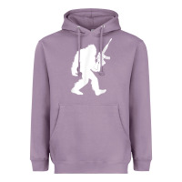 Lavender bigfoot with rifle sasquatch 2nd amendment gun t shirt Heavyweight Hoodie - linhVisuals