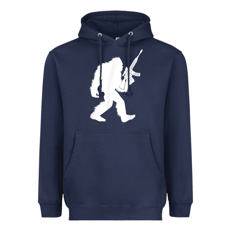 Bigfoot With Rifle Sasquatch 2nd Amendment Gun T Shirt Heavyweight Hoodie by linhVisuals | Teevron