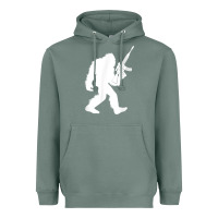 Sage bigfoot with rifle sasquatch 2nd amendment gun t shirt Heavyweight Hoodie - linhVisuals