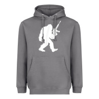 Storm bigfoot with rifle sasquatch 2nd amendment gun t shirt Heavyweight Hoodie - linhVisuals