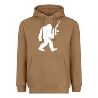 Toasted Coconut bigfoot with rifle sasquatch 2nd amendment gun t shirt Heavyweight Hoodie - linhVisuals