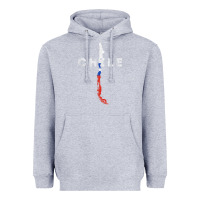 Heather Grey chilean map and flag   distressed chile souvenir t shirt Heavyweight Hoodie - linhVisuals