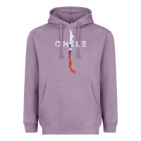 Lavender chilean map and flag   distressed chile souvenir t shirt Heavyweight Hoodie - linhVisuals