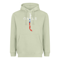 Matcha chilean map and flag   distressed chile souvenir t shirt Heavyweight Hoodie - linhVisuals