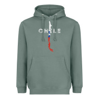 Sage chilean map and flag   distressed chile souvenir t shirt Heavyweight Hoodie - linhVisuals