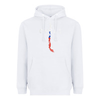 White chilean map and flag   distressed chile souvenir t shirt Heavyweight Hoodie - linhVisuals