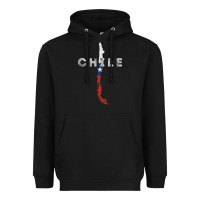 Black chilean map and flag   distressed chile souvenir t shirt Heavyweight Hoodie - linhVisuals