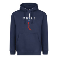 Chilean Map And Flag   Distressed Chile Souvenir T Shirt Heavyweight Hoodie | Teevron