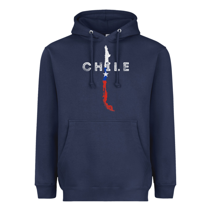 Chilean Map And Flag   Distressed Chile Souvenir T Shirt Heavyweight Hoodie by linhVisuals | Teevron