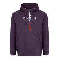 Plum chilean map and flag   distressed chile souvenir t shirt Heavyweight Hoodie - linhVisuals