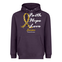 Plum sarcoma awareness t  shirt sarcoma awareness faith hope love   in this Heavyweight Hoodie - linhVisuals
