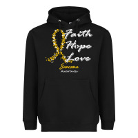 Black sarcoma awareness t  shirt sarcoma awareness faith hope love   in this Heavyweight Hoodie - linhVisuals