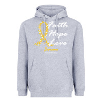 Heather Grey sarcoma awareness t  shirt sarcoma awareness faith hope love   in this Heavyweight Hoodie - linhVisuals