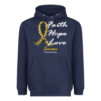 Navy sarcoma awareness t  shirt sarcoma awareness faith hope love   in this Heavyweight Hoodie - linhVisuals