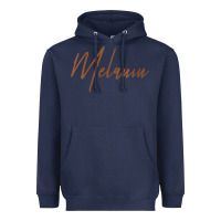 Navy womens melanin for black history v neck t shirt Heavyweight Hoodie - linhVisuals