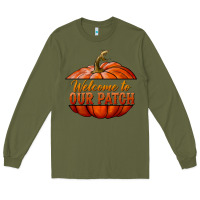 Army Green welcome to our patch Long Sleeve Tee - BundleAndBundleShop