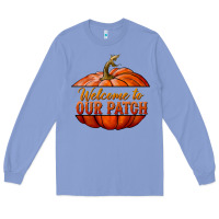 Colony Blue welcome to our patch Long Sleeve Tee - BundleAndBundleShop